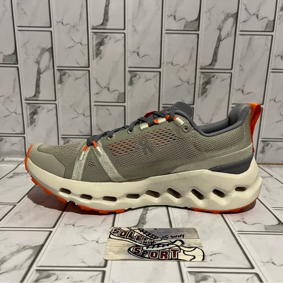 New On Cloud Cloudsurfer Trail Grey Orange Shoes Sneakers Womens 6 - 8 - Picture 8 of 15